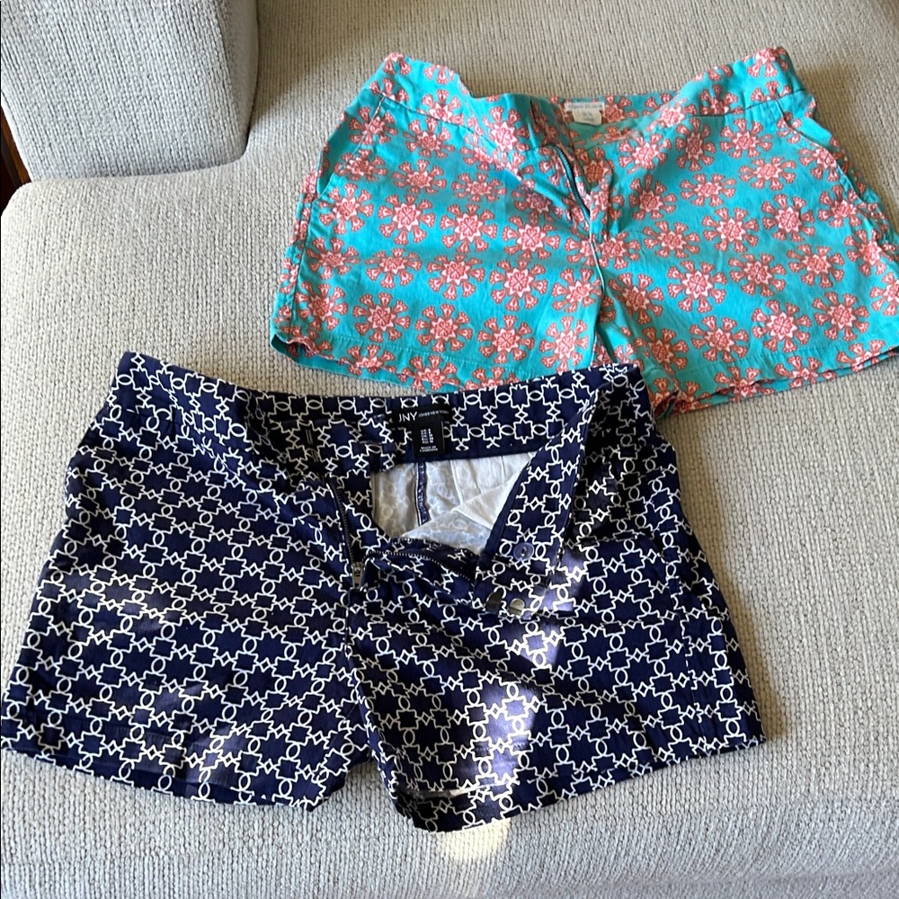 “2” pairs Sigrid Olsen Floral and Geometric Women's Shorts